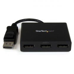 StarTech.com 3-Port Multi Monitor Adapter - DisplayPort 1.2 MST Hub to Dual 4K 30Hz & 1x 1080p - Video Splitter for Exte