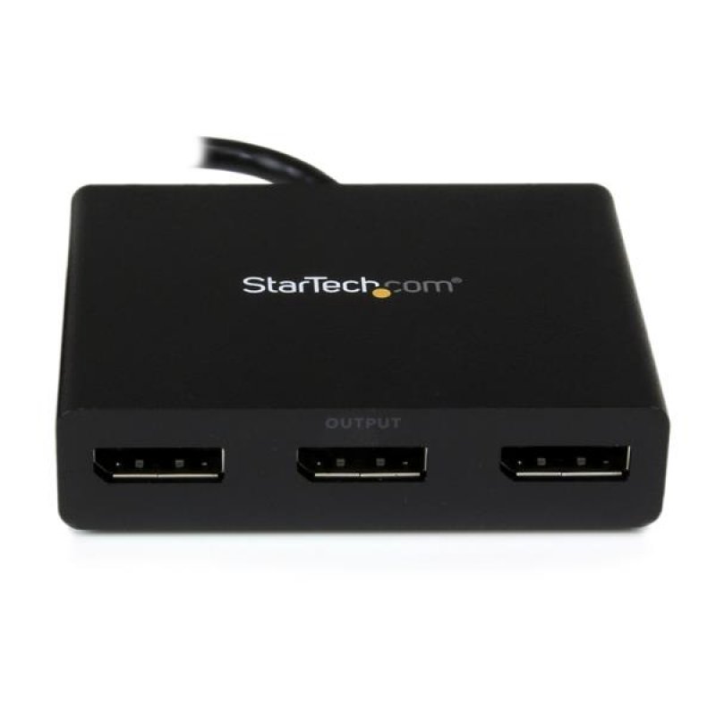 StarTech.com 3-Port Multi Monitor Adapter - DisplayPort 1.2 MST Hub to Dual 4K 30Hz & 1x 1080p - Video Splitter for Exte