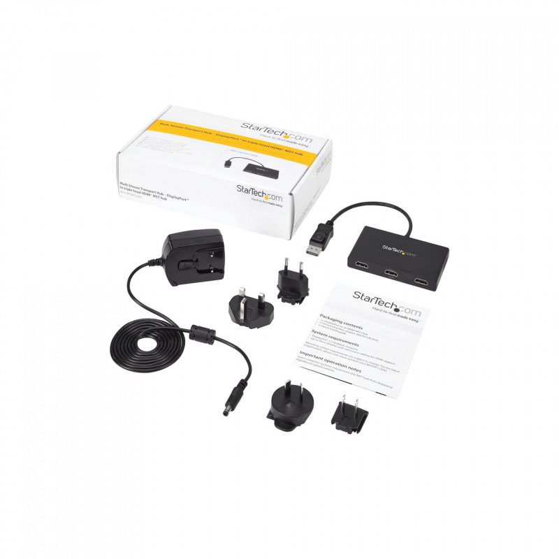 StarTech.com Adaptateur Multi-Moniteur 3 Ports - Hub MST DisplayPort 1.2 vers 3x HDMI - Triple Moniteurs HDMI 1080p - Mo