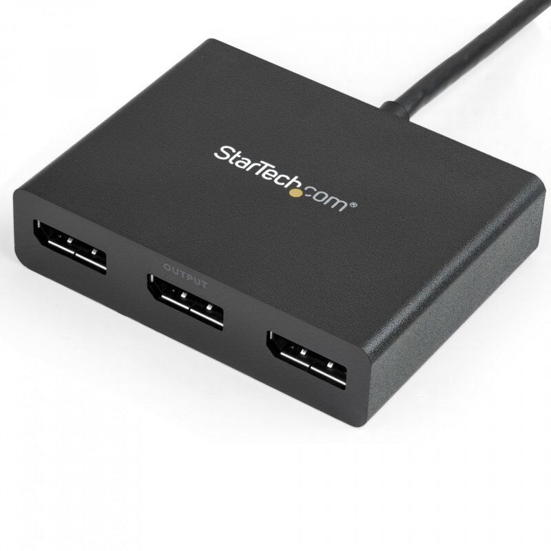 StarTech.com 3-Port Multi Monitor Adapter - Mini DisplayPort to DisplayPort MST Hub, Dual 4K 30Hz & 1x 1080p - Video Spl