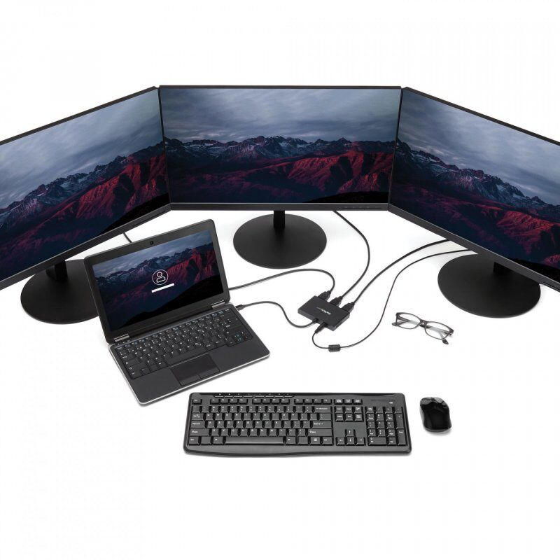 StarTech.com 3-Port Multi Monitor Adapter - Mini DisplayPort to HDMI MST Hub - Triple 1080p or Dual 4K 30Hz - Video Spli