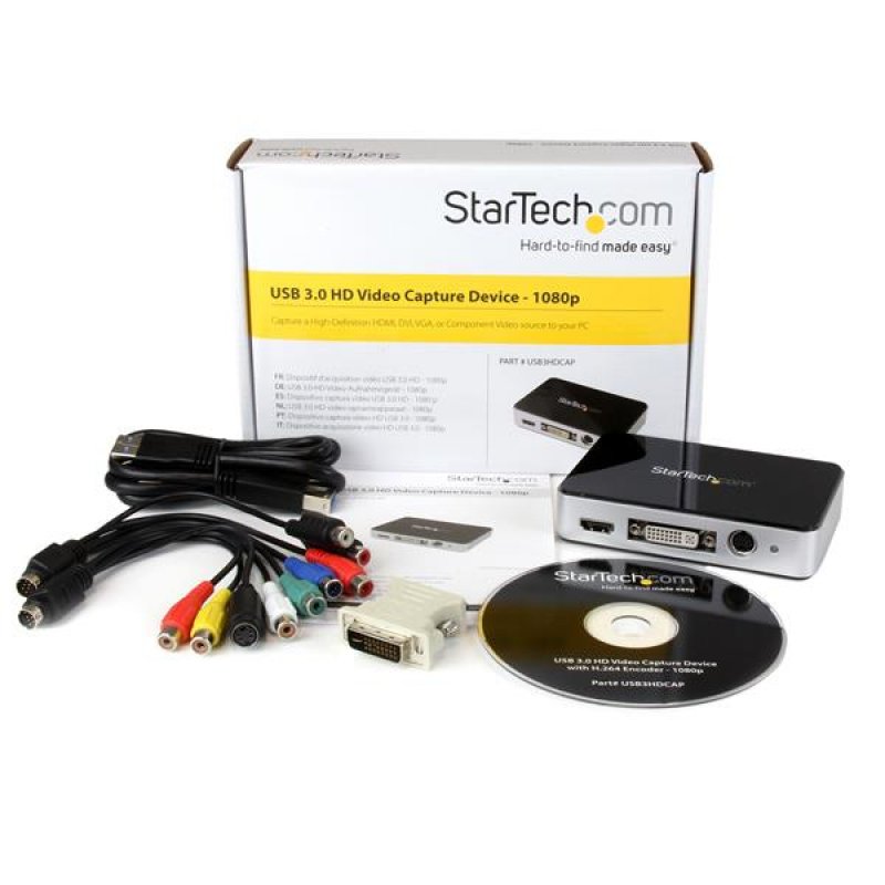 StarTech.com USB 3.0 Video Capture Device - HDMI / DVI / VGA / Component HD Video Recorder - 1080p 60fps