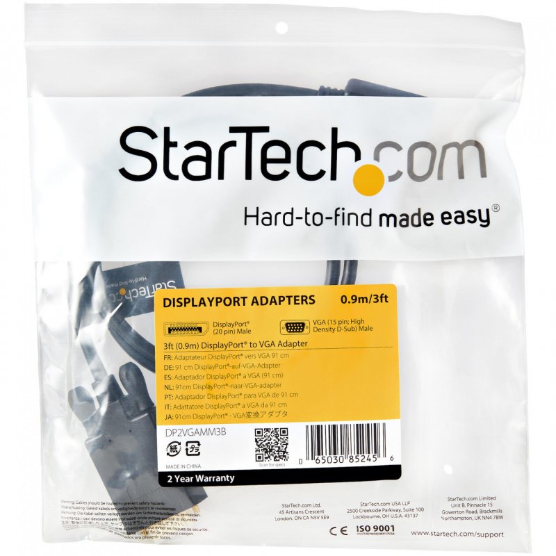 StarTech.com 3ft (1m) DisplayPort to VGA Cable - Active DisplayPort to VGA Adapter Cable - 1080p Video - DP to VGA Monit