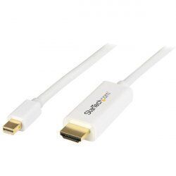 StarTech.com 2m Mini DisplayPort auf HDMI Konverterkabel - mDP zu HDMI Adapter mit Kabel Ultra HD 4K - Weiß - Videokabe