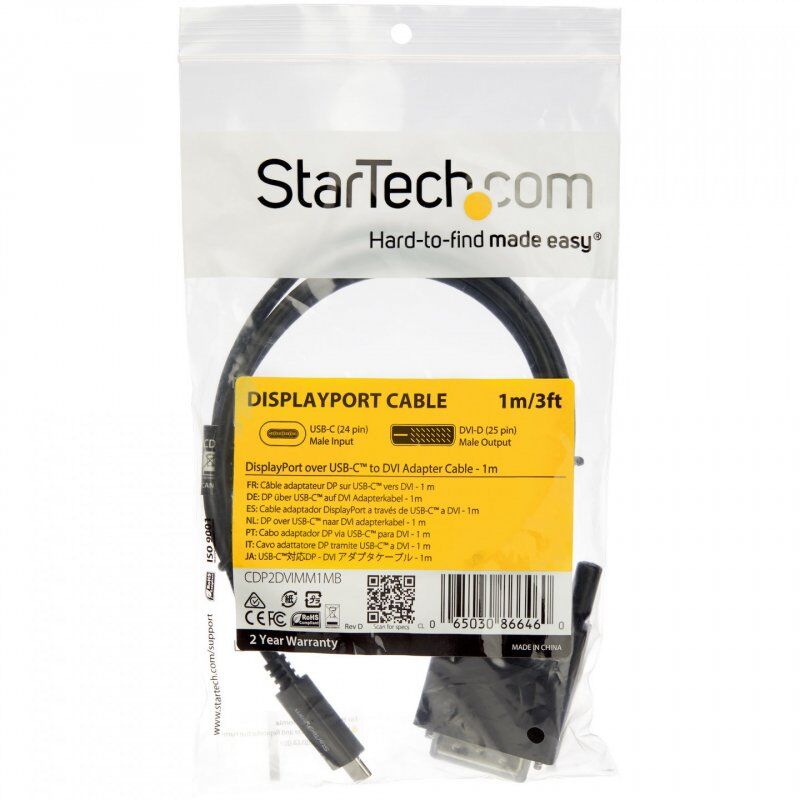 StarTech.com Câble adaptateur USB-C vers DVI-D de 1 m - 1920 x 1200