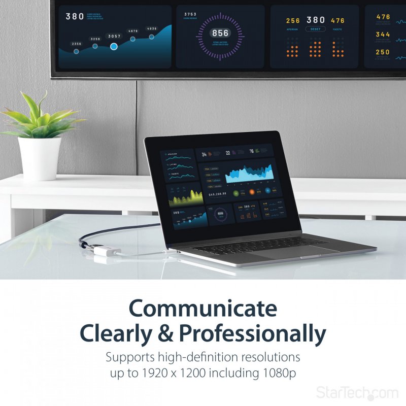 ADAPTATEUR VIDEO USB-C VERS VGA - M/F - 1920X1200 - BLANC