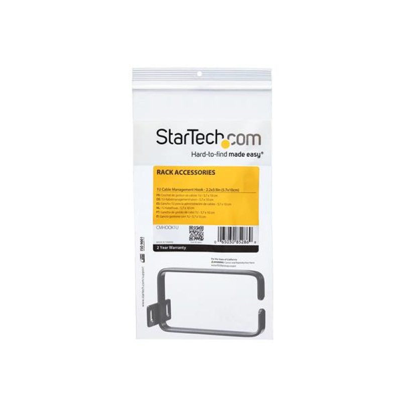 StarTech.com 1 HE Rack Kabelführung/ Kabelmanagement D-Ring - 5,7x10cm Kabelmanagementring - 1U