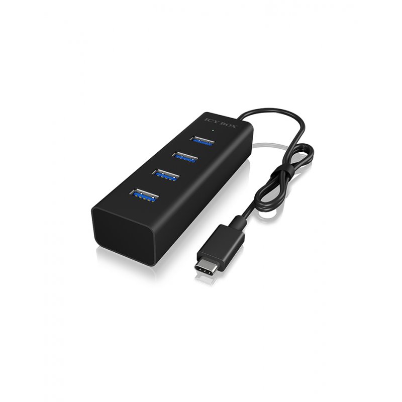 Type-C™ zu 4-Port USB 3.0 , Alu-Gehäuse ICY BOX