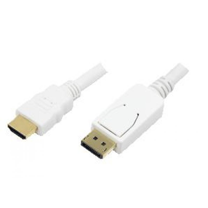 LogiLink 2m, HDMI-DP DisplayPort White