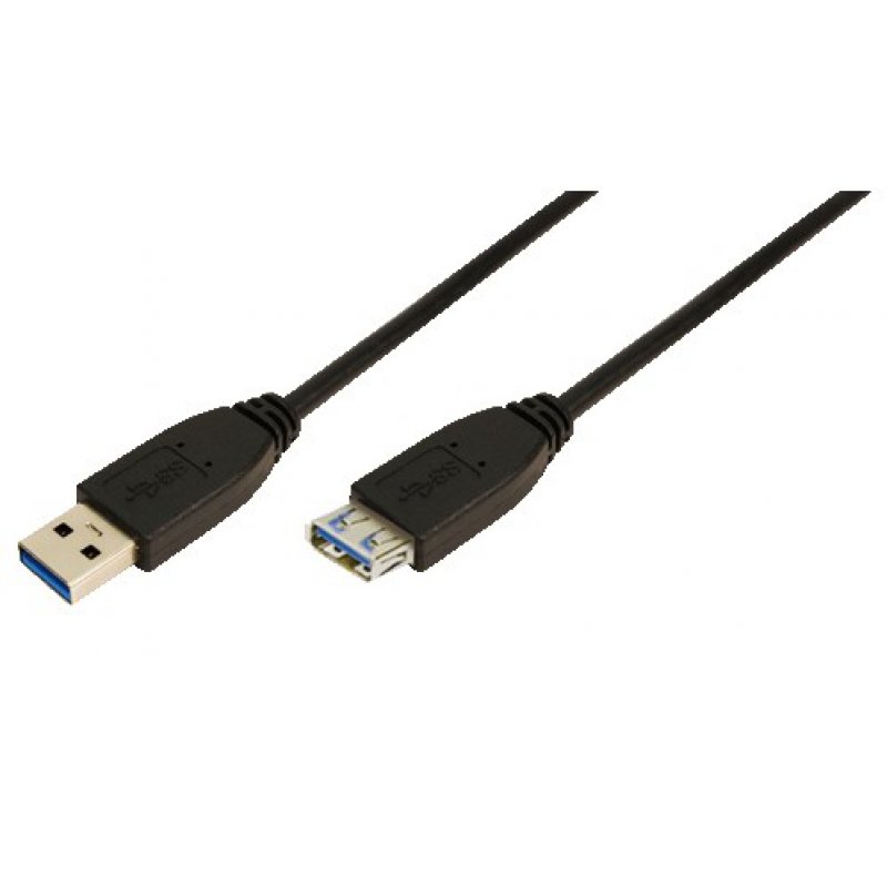 LogiLink 2m USB A - USB A 3.0 F/M câble USB USB 3.2 Gen 1 (3.1 Gen 1) Noir