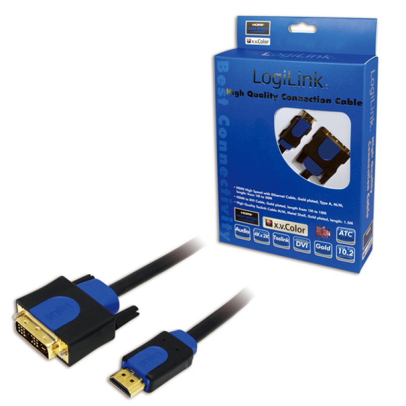 LogiLink compatible Videokabel - HDMI / DVI - 2 m