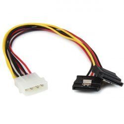 StarTech.com 30 cm 4-Pin LP4 auf SATA Y-Stromkabel - LP4 zu Serial-ATA Splitter Y-Kabel (PYO2LP4LSATA) - Netzteil - 30 