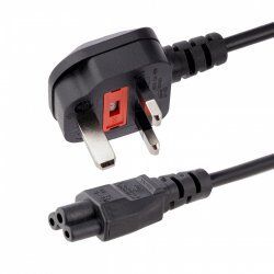 StarTech.com 6ft (2m) UK Laptop Power Cable, BS 1363 to C5 (Clover Leaf), 2.5A 250V, 18AWG, UK Laptop Replacement Cord, 