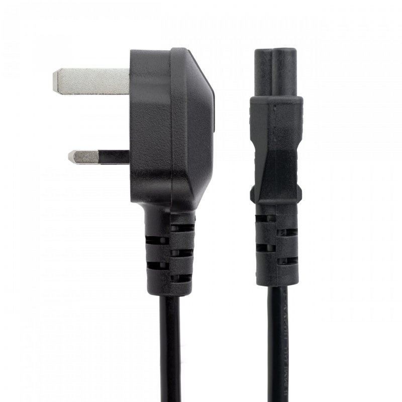 StarTech.com 6ft (2m) UK Laptop Power Cable, BS 1363 to C5 (Clover Leaf), 2.5A 250V, 18AWG, UK Laptop Replacement Cord, 