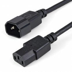 StarTech.com 1m (3ft) Power Extension Cord, C14 to C13, 10A 125V, 18AWG, Computer Power Cord Extension, IEC-320-C14 to I