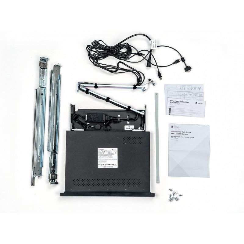 Vertiv Avocent LRA185KMM-201 rack console 48.3 cm (19") 1366 x 768 pixels Plastic, Steel Black 1U