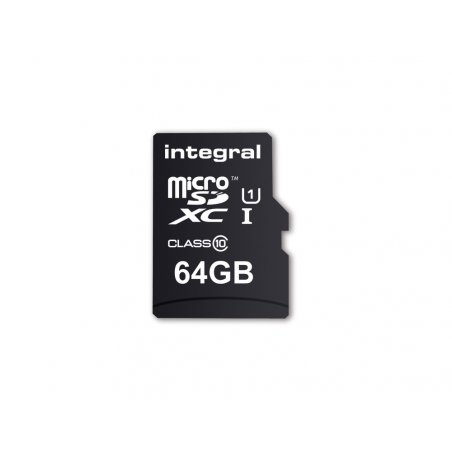 Integral 64GB MICRO SD CARD MICROSDXC CL10 UHS 1 90 MB/S + ADAPTER