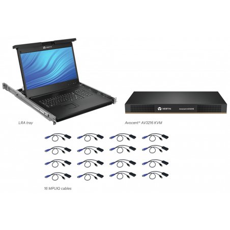 Vertiv Avocent 16 Ordinateur(s) - 47 cm (18,5") LED - UXGA - 1600 x 1200 - 16:9Port PS / 2USBVGA - Clavier - Pavé tacti