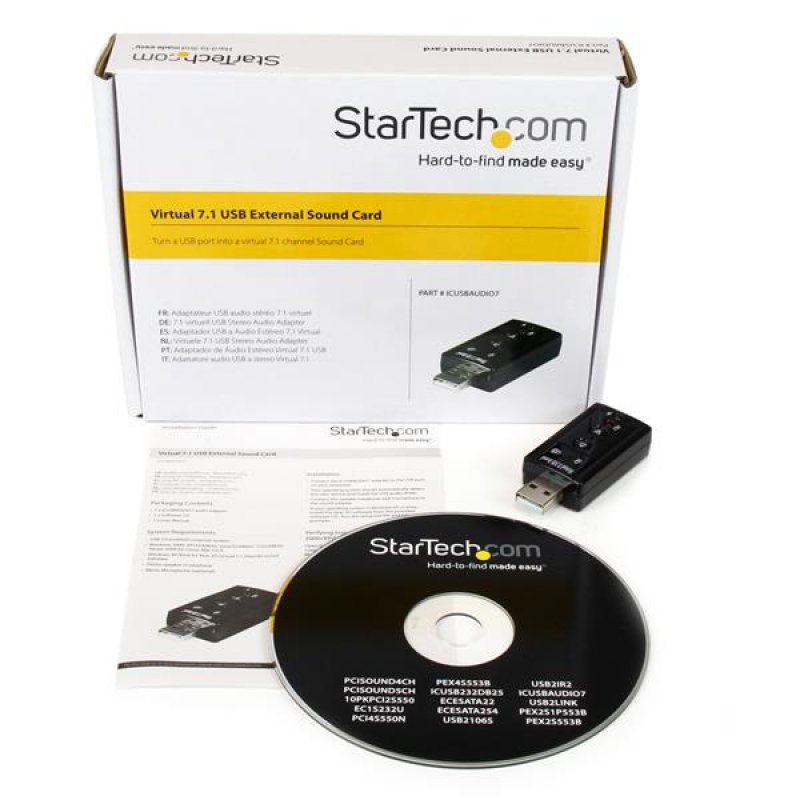 StarTech.com USB Audio Adapter 7.1 - USB auf Soundkarte Virtual 3D Soundeffekt 7.1 - Soundcard mit USB (Stecker) extern