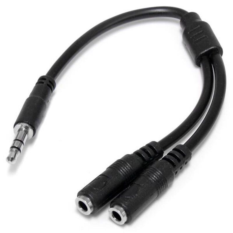 CABLE REPARTITEUR STEREO SLIM MALE VERS 2 FEMELLES - 3 5MM