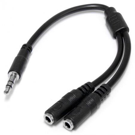 CABLE REPARTITEUR STEREO SLIM MALE VERS 2 FEMELLES - 3 5MM