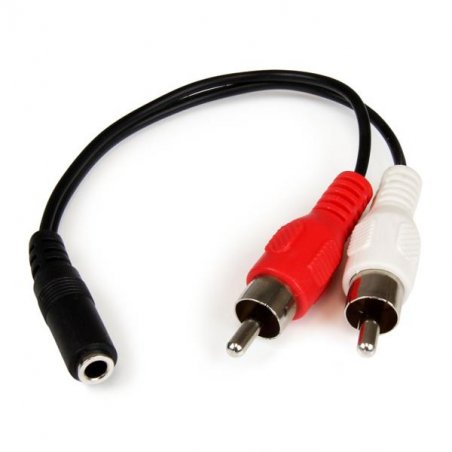 CABLE ADAPTADOR 15CM DE AUDIO JACK 3.5MM HEMBRA A RCA MACHO