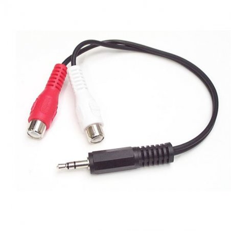 CABLE ADAPTATEUR AUDIO MINI JACK 3.5MM VERS 2X RCA - 15 CM