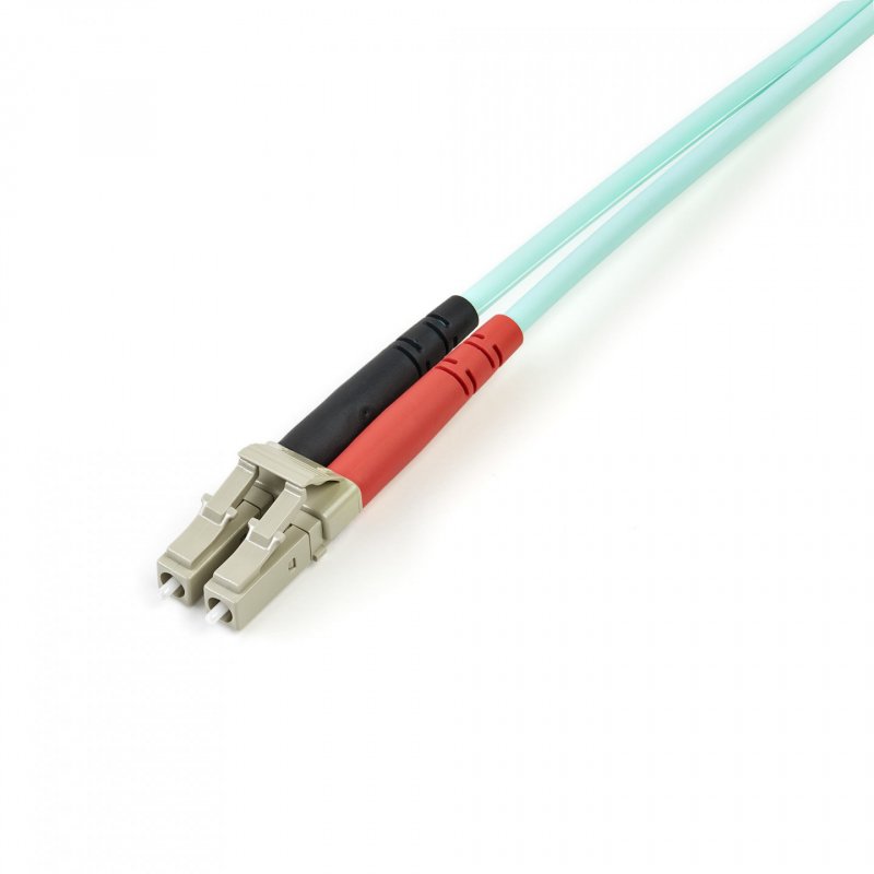 StarTech.com Câble Fibre Optique Multimode de 2m LC/UPC à LC/UPC OM3, Fibre Zipcord Full Duplex 50/125µm, Réseaux 10