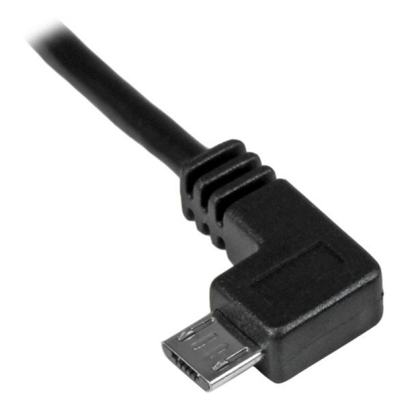CABLE DE CHARGE ET SYNC MICRO USB A ANGLE GAUCHE DE 1 M - M/M