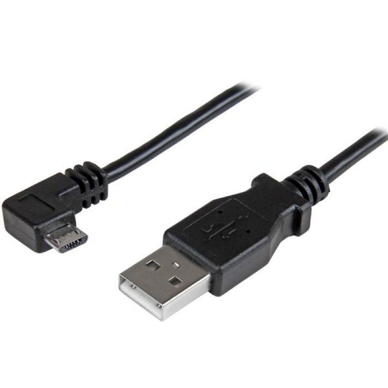 CABLE DE CHARGE ET SYNC MICRO USB A ANGLE DROIT DE 1 M - M/M