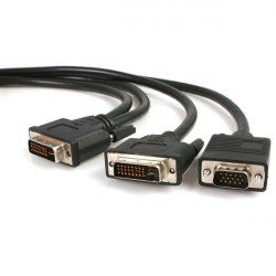 StarTech.com 1,8m DVI-I auf DVI-D und HD15 VGA Splitter Kabel - DVI zu VGA Video-Kabel - DVI-Splitter - 1.8 m