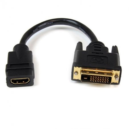 StarTech.com HDMI auf DVI Adapter 20cm - DVI-D (25 pin) (Stecker) zu HDMI (19 pin) (Buchse) - Monitor Dongle Adapterkab