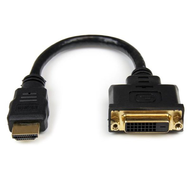 StarTech.com HDMI auf DVI Adapter 20cm -  DVI-D (25 pin) (Buchse) zu HDMI (19 pin) (Stecker) - Monitor Dongle Adapterka