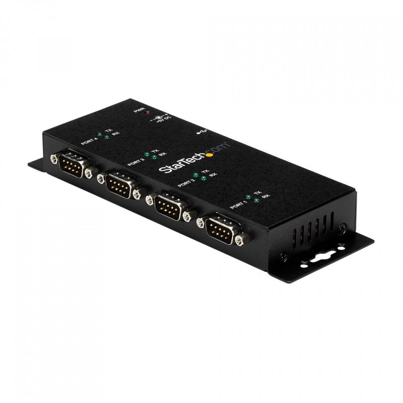 StarTech.com Hub adaptateur USB vers série DB9 RS232 4 ports – Montage sur rail DIN industriel et mural