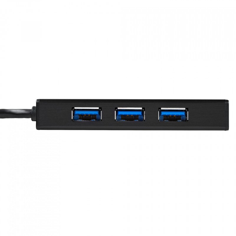 StarTech.com Hub USB 3.0 (5Gbps) portable à 3 ports avec câble intégré plus Gigabit Ethernet - Aluminium