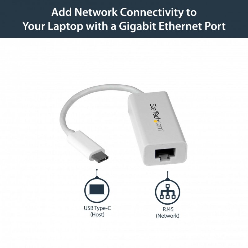ADAPTATEUR RESEAU USB-C VERS GBE - M/F - USB 3.1 - BLANC