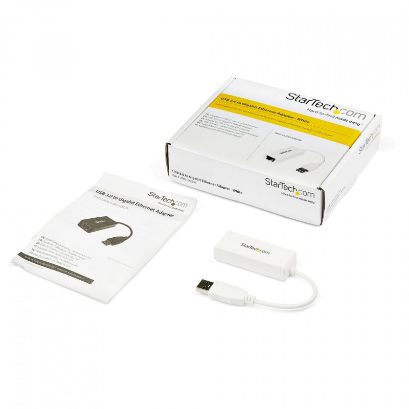 StarTech.com USB 3.0 to Gigabit Ethernet NIC Network Adapter - White