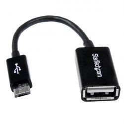 .com Adaptateur micro USB B mâle / USB 2.0 Host OTG femelle - Noir