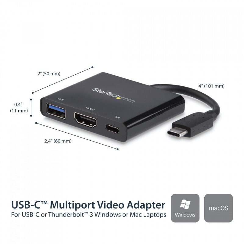 ADAPTATEUR USB TYPE-C VERS HDMI 4K AVEC USB POWER DELIVERY