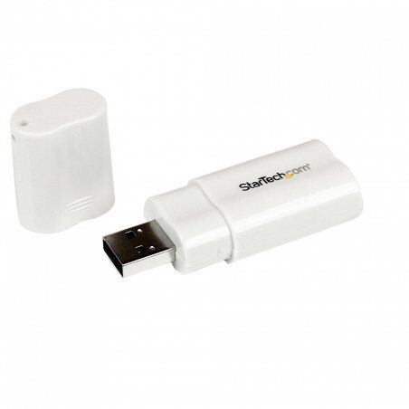 StarTech.com USB Audio Adapter - USB auf Soundkarte in weiß - Soundcard mit USB (Stecker) und 2x 3,5mm Klinke extern - 