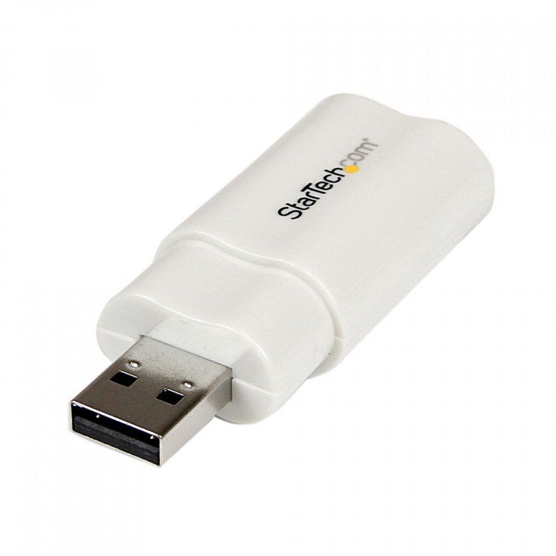 StarTech.com USB Audio Adapter - USB auf Soundkarte in weiß - Soundcard mit USB (Stecker) und 2x 3,5mm Klinke extern - 