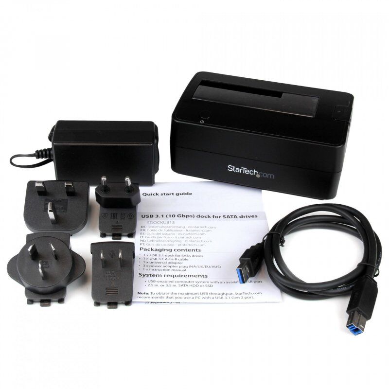 StarTech.com Single Bay USB 3.1 to SATA Hard Drive Docking Station, USB 3.1 (10 Gbps) Hard Drive Dock, External 2.5/3.5"