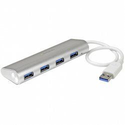 StarTech.com Hub USB 3.0 compact à 4 ports avec câble intégré - 5Gbps - Argent