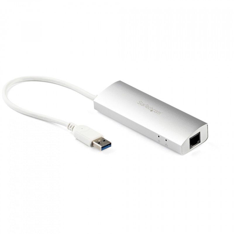 HUB USB 3.0 A 3 PORTS AVEC GIGABIT ETHERNET - ARGENT