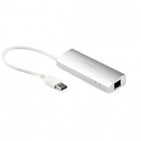StarTech.com Hub USB 3.0 (5Gbps) portable à 3 ports avec Gigabit Ethernet - Câble intégré - Aluminium