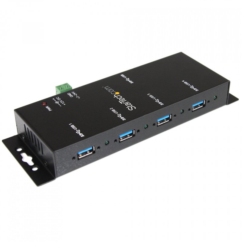 StarTech.com Hub USB 3.0 4 Ports - 5Gbps - Hub USB-A Industriel en Métal - Hub de Données USB Montable au Mur ou sur l