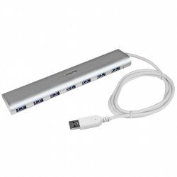 StarTech.com Hub USB 3.0 compact à 7 ports avec câble intégré - 5Gbps - Argent