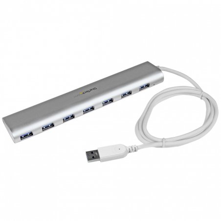 StarTech.com Hub USB 3.0 compact à 7 ports avec câble intégré - 5Gbps - Argent