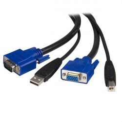 StarTech.com KVM Kabel USB VGA für KVM Switch 1,8m - Kabelsatz für KVM Umschalter 2x USB A/B Stecker 2x VGA Stecker-