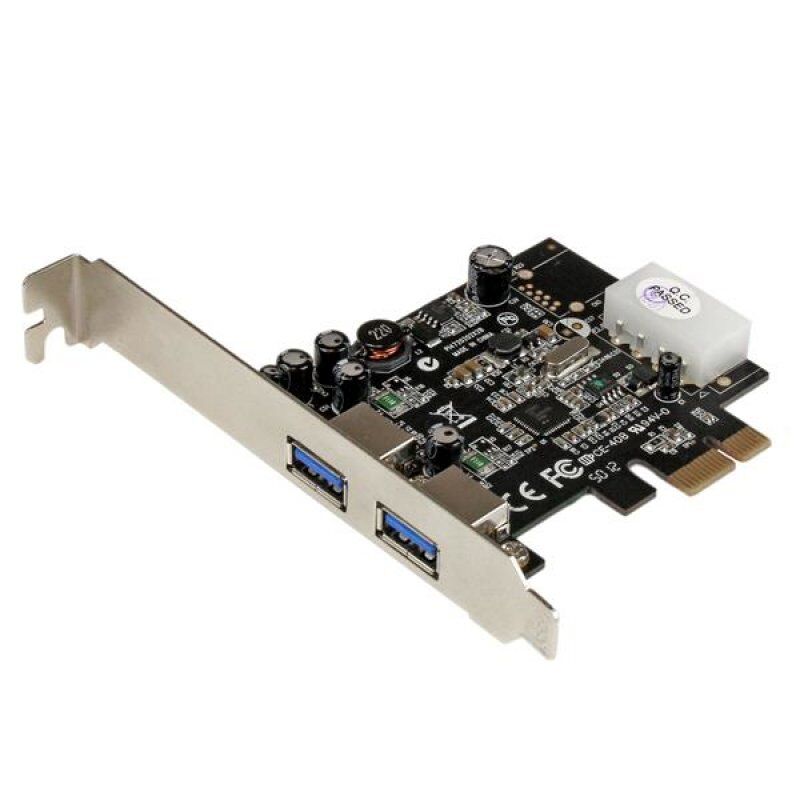 CARTE CONTROLEUR PCIE VERS 2 PORTS USB 3.0 - UASP / ALIM LP4